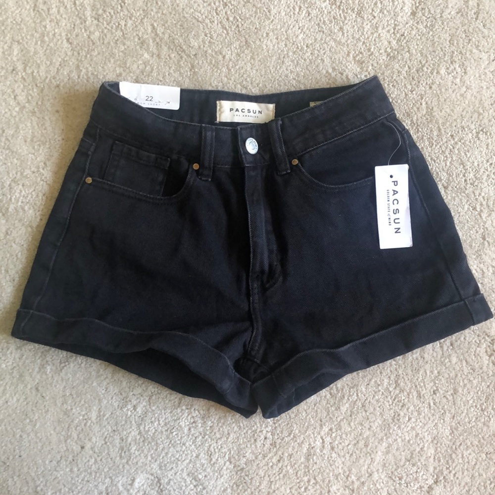 PacSun black jean mom shorts